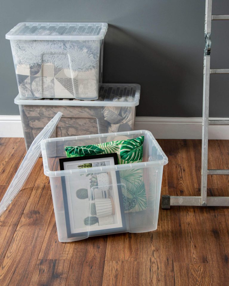 *Pallet of 150* WHAM Crystal 80L Box & Lid Clear