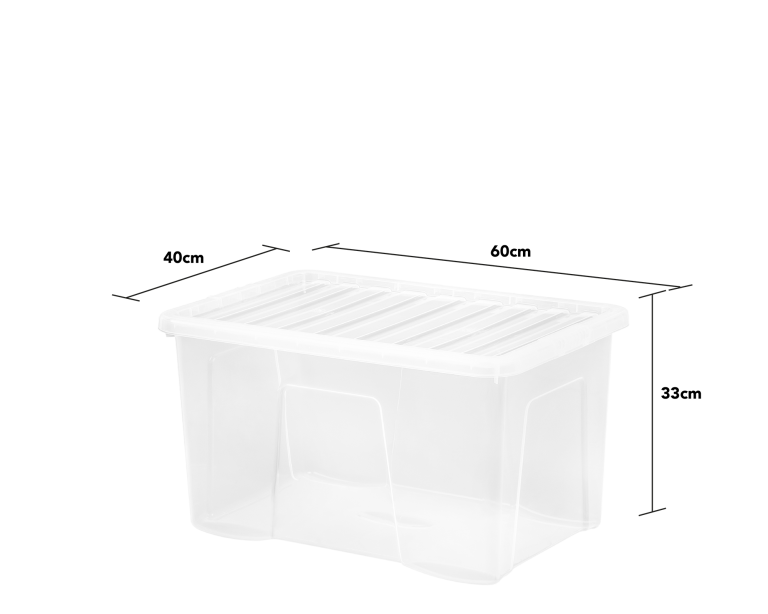 *Pallet of 150* WHAM Crystal 60L Box & Lid Clear