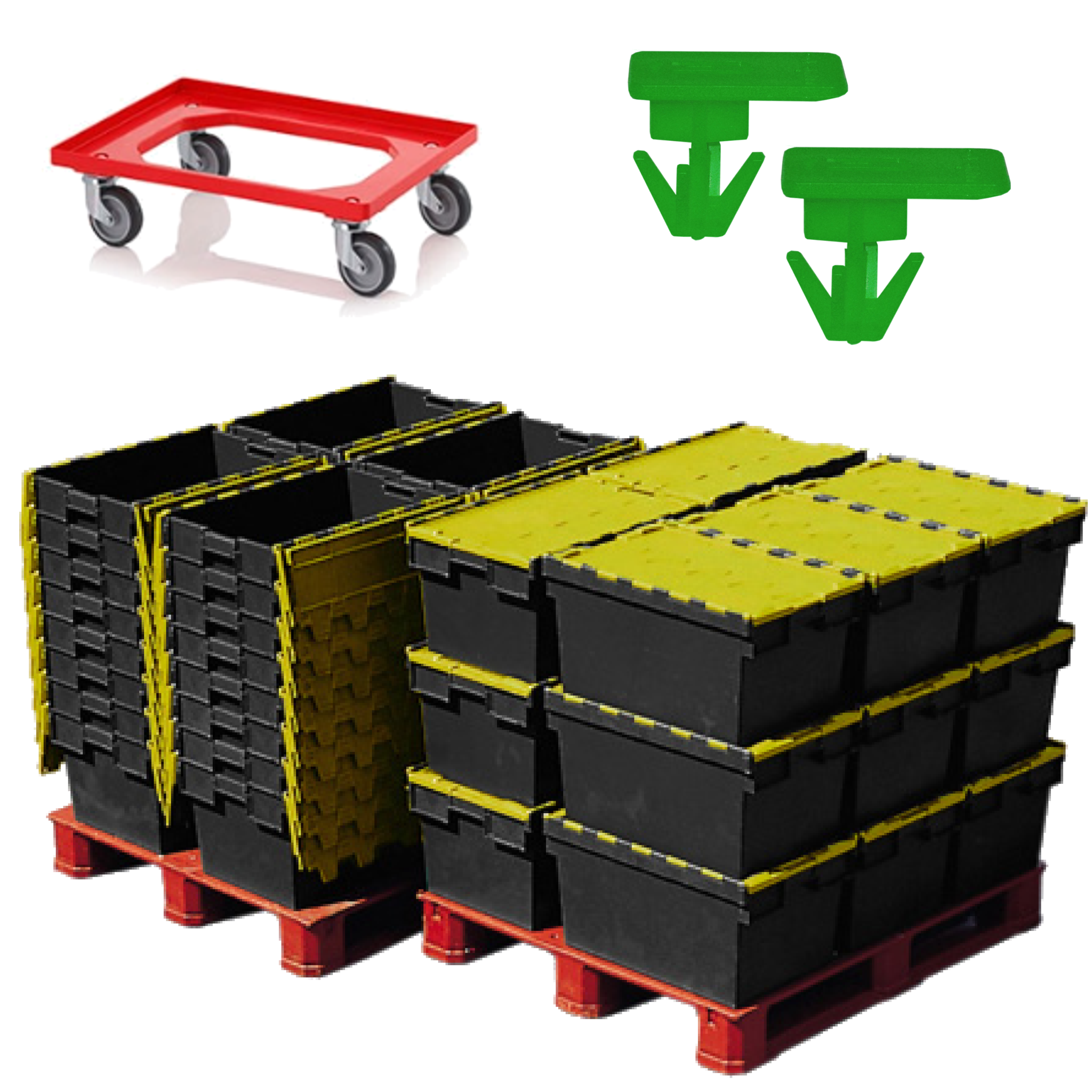 *Combo Deal* 60 x 80L Original Totebox Eco Attached Lid Containers + Dolly + 1000 Seals