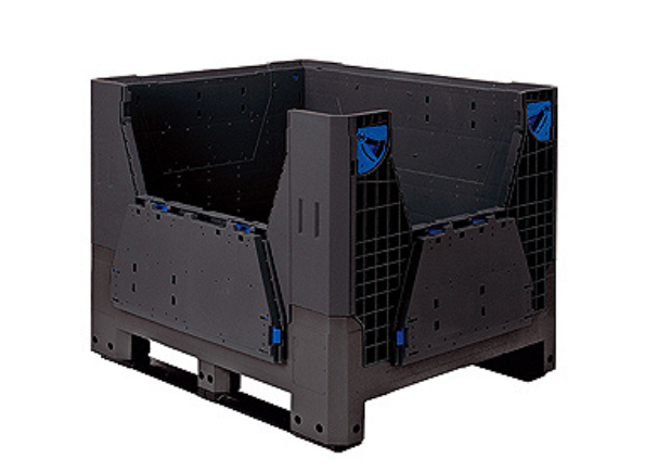 Large Folding Bulk Container, 800L (1200l x 1000w x 975h mm) Black