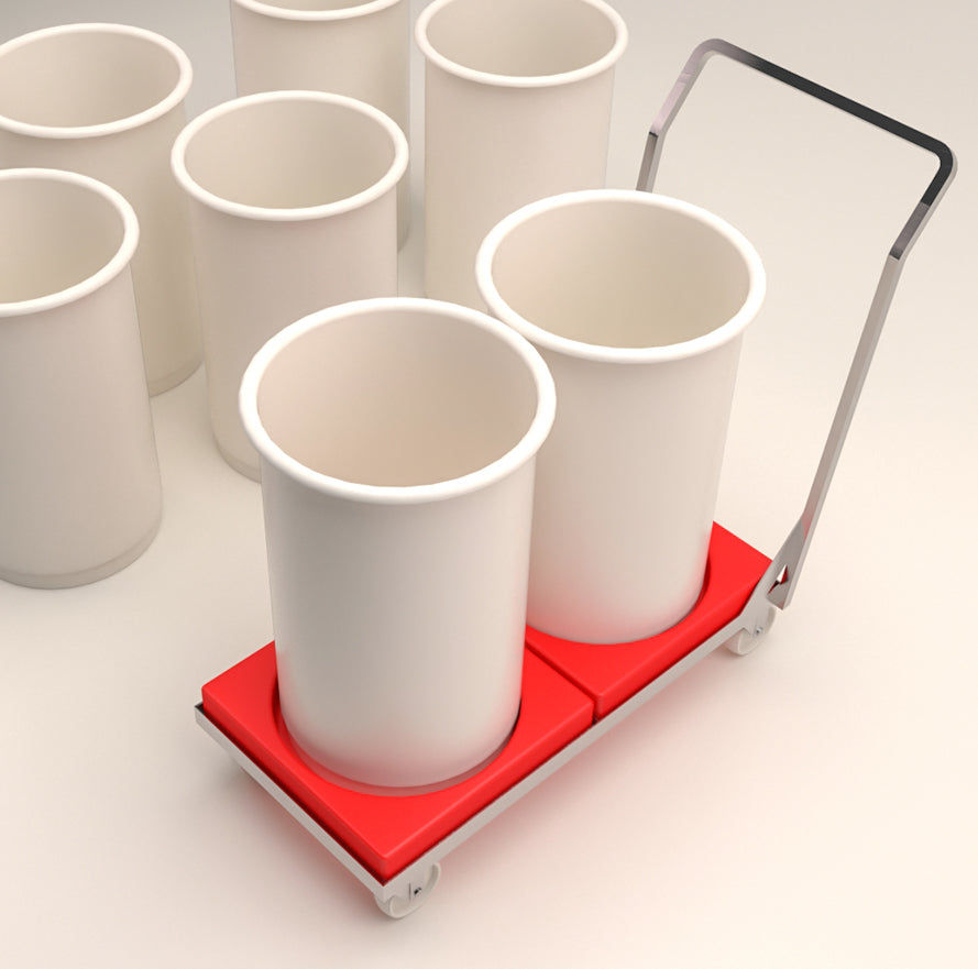 Double Dolly Trolley for X353 X354 X355 X356 Round Bins 1050 (L) x 400 (W) x 950 (H)