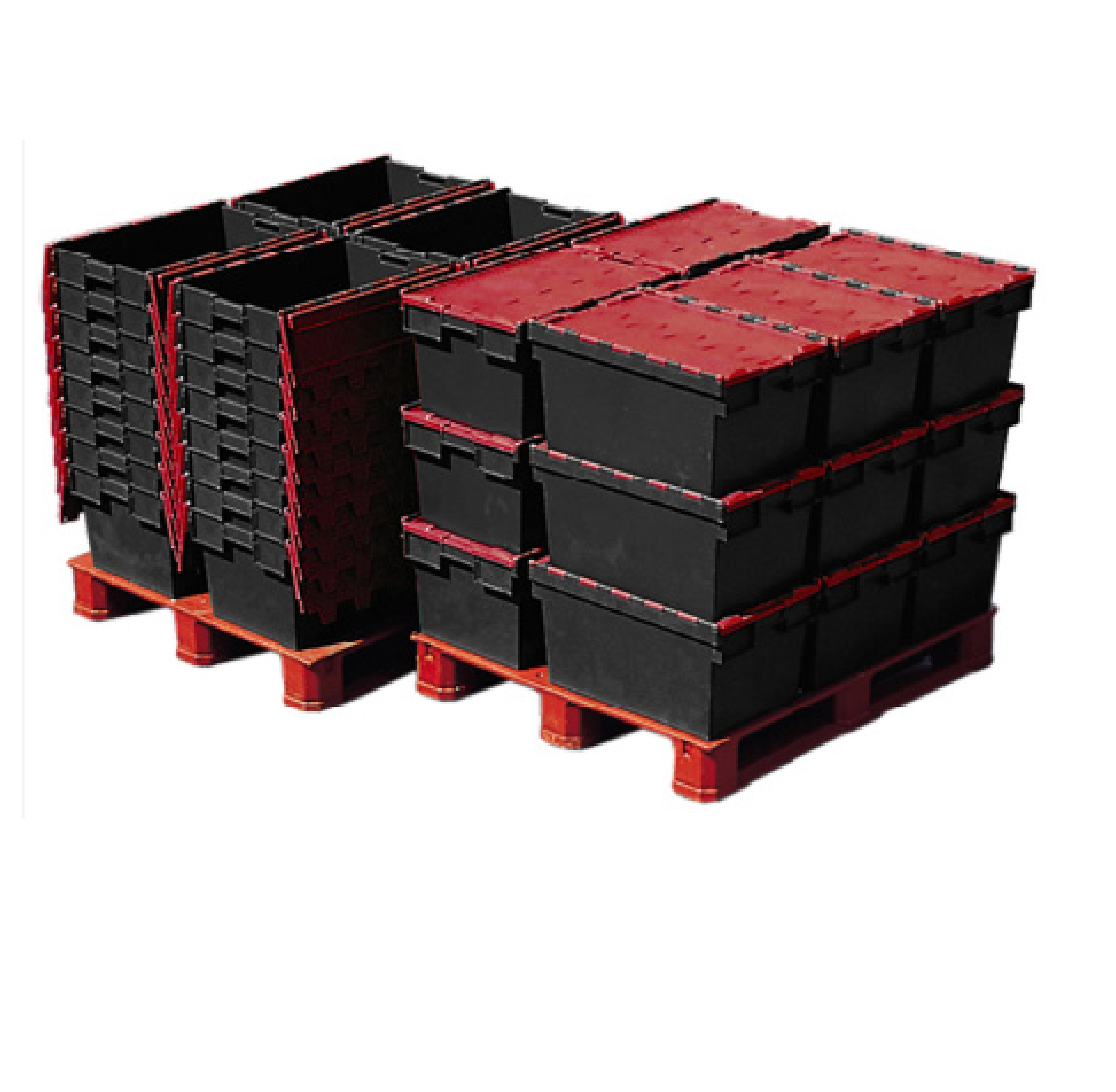 *PALLET OF 80 WITH DOLLY & SEALS*  64L Attached Lid Container Original Totebox (600x400x365mm)