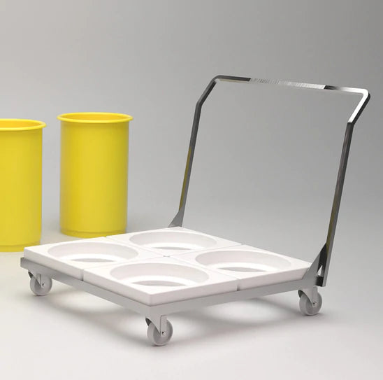 Quad Dolly Trolley for X353 X354 X355 X356 Round Bins - 1050 (L) x 800 (W) x 950 (H)