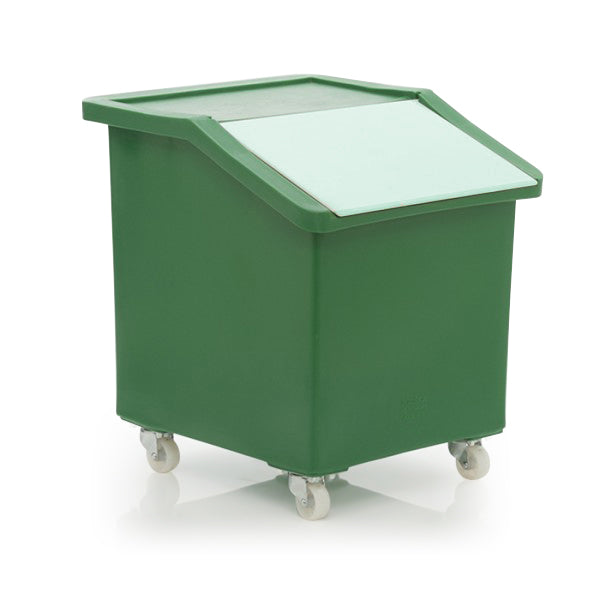 142 Litre Bin Ingredients Trolley - Clear Flap Lid 610 (L) x 570 (W) x 660 (H) - Various Colours