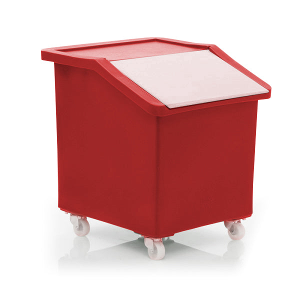 142 Litre Bin Ingredients Trolley - Clear Flap Lid 610 (L) x 570 (W) x 660 (H) - Various Colours