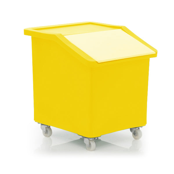 142 Litre Bin Ingredients Trolley - Clear Flap Lid 610 (L) x 570 (W) x 660 (H) - Various Colours