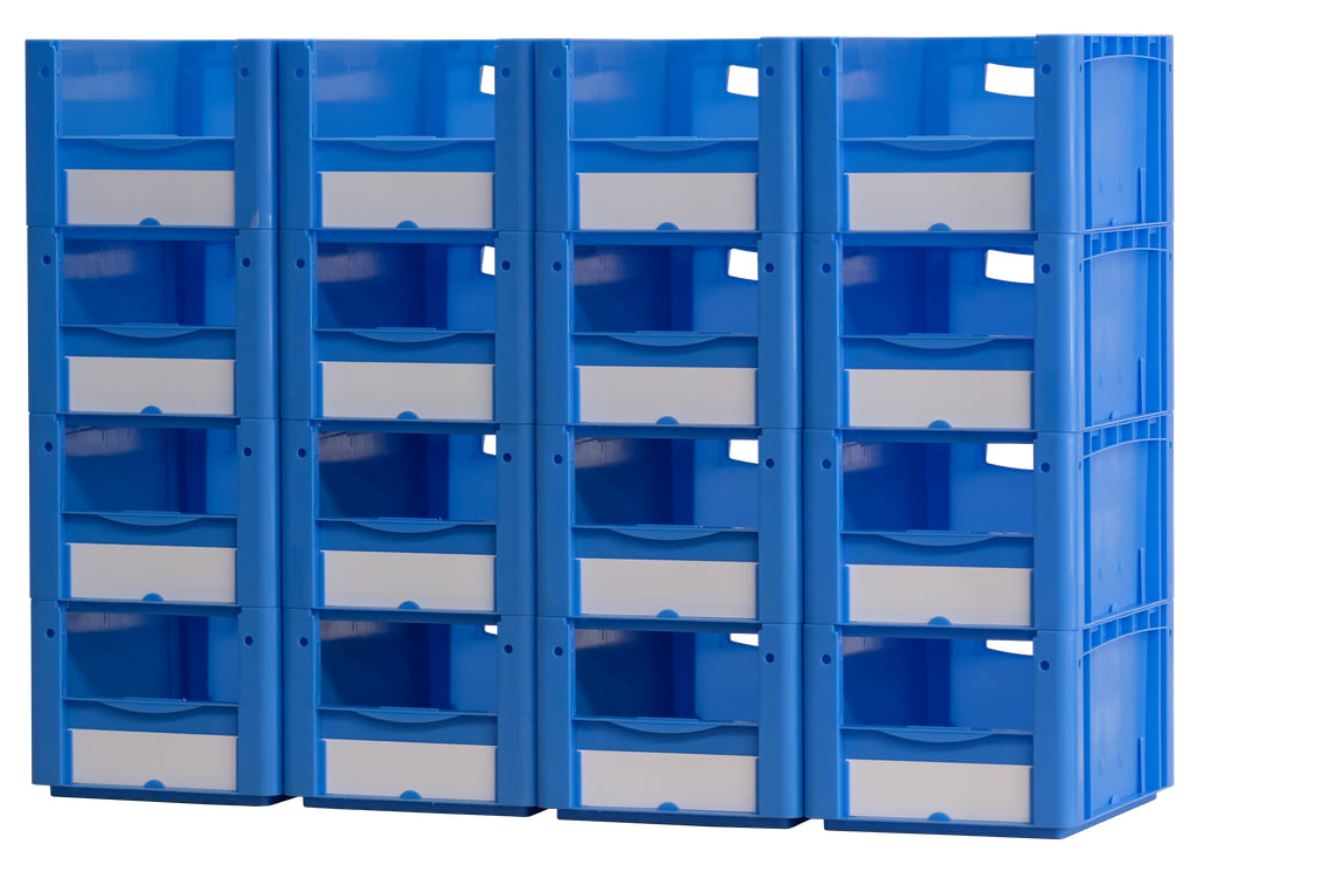 Pickwall with 400mm deep open fronted container 1200x400x810mm (12 containers)