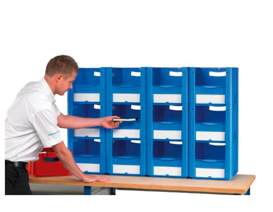 Pickwall with 400mm deep open fronted container 1200x400x880mm (16 Containers)