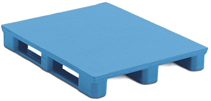 A blue hygienic heavy duty plastic pallet