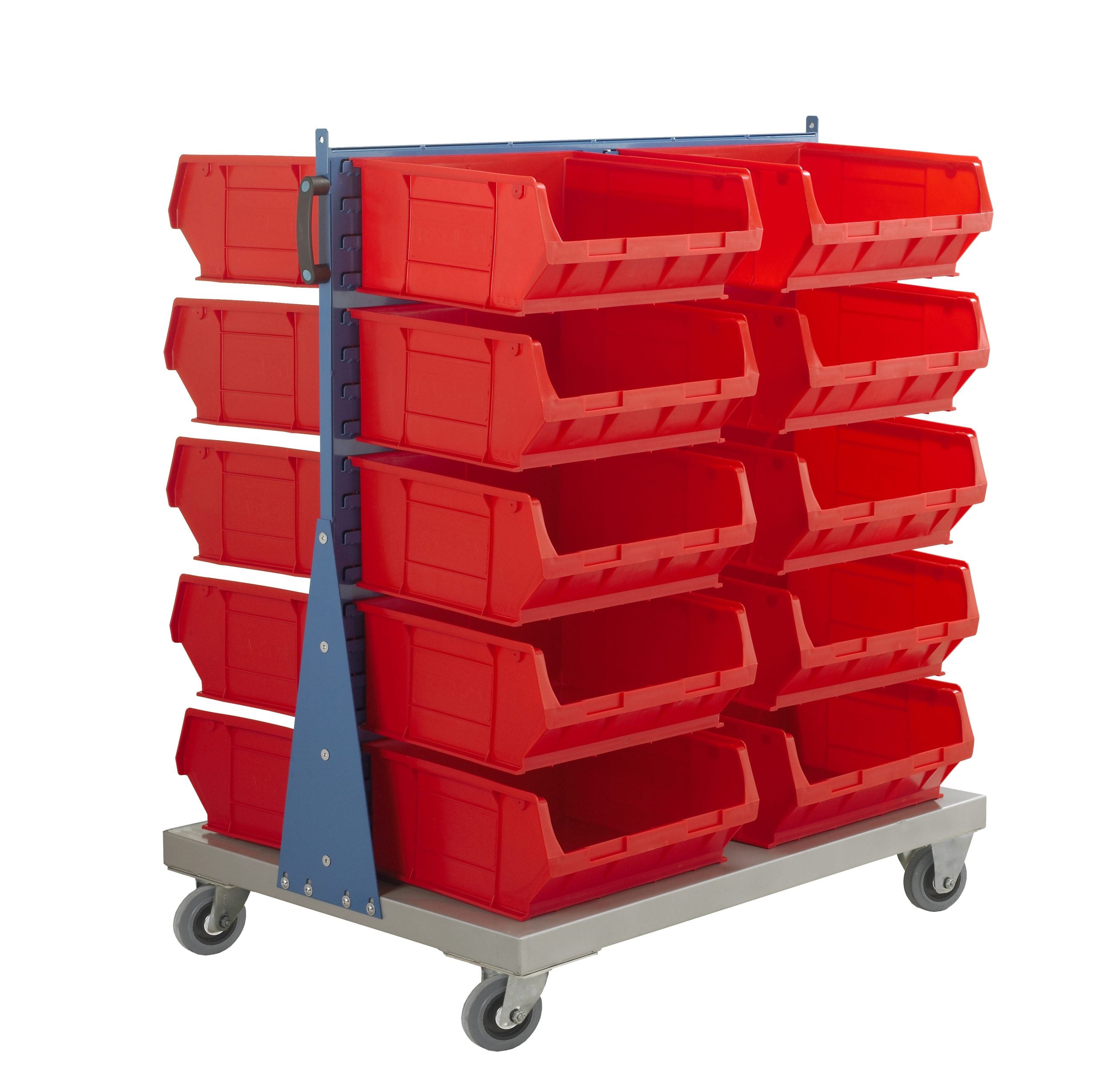 Louvred Panel Spacemaster Trolley Kit with Barton Bin ( 1 x Double sided trolley with 20 x TC6 containers)