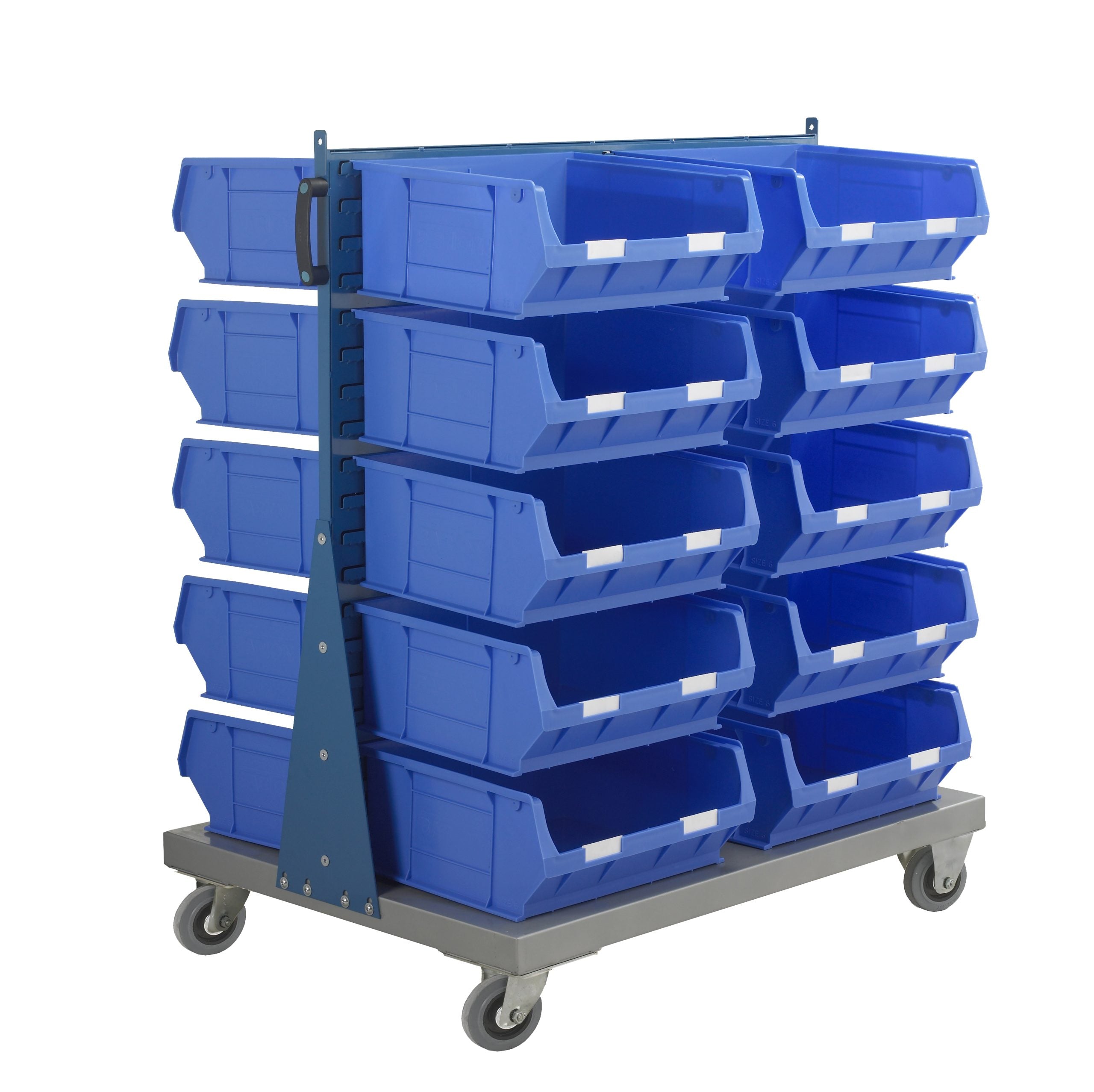 Louvred Panel Spacemaster Trolley Kit with Barton Bin ( 1 x Double sided trolley with 20 x TC6 containers)