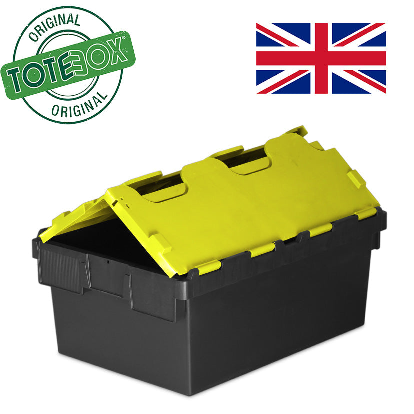 *Pallet of 80* 40L Attached Lid Container Original Totebox -  (600 x 400 x 250h mm)