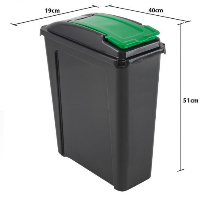 Wham Recycle It Recycling Bin - 25ltr Slimline bin