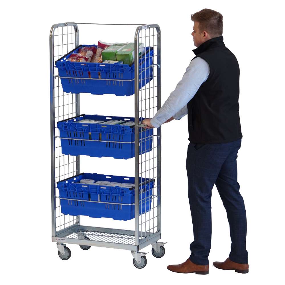 Multi-use merchandise picking trolley - 410x710x1710mm