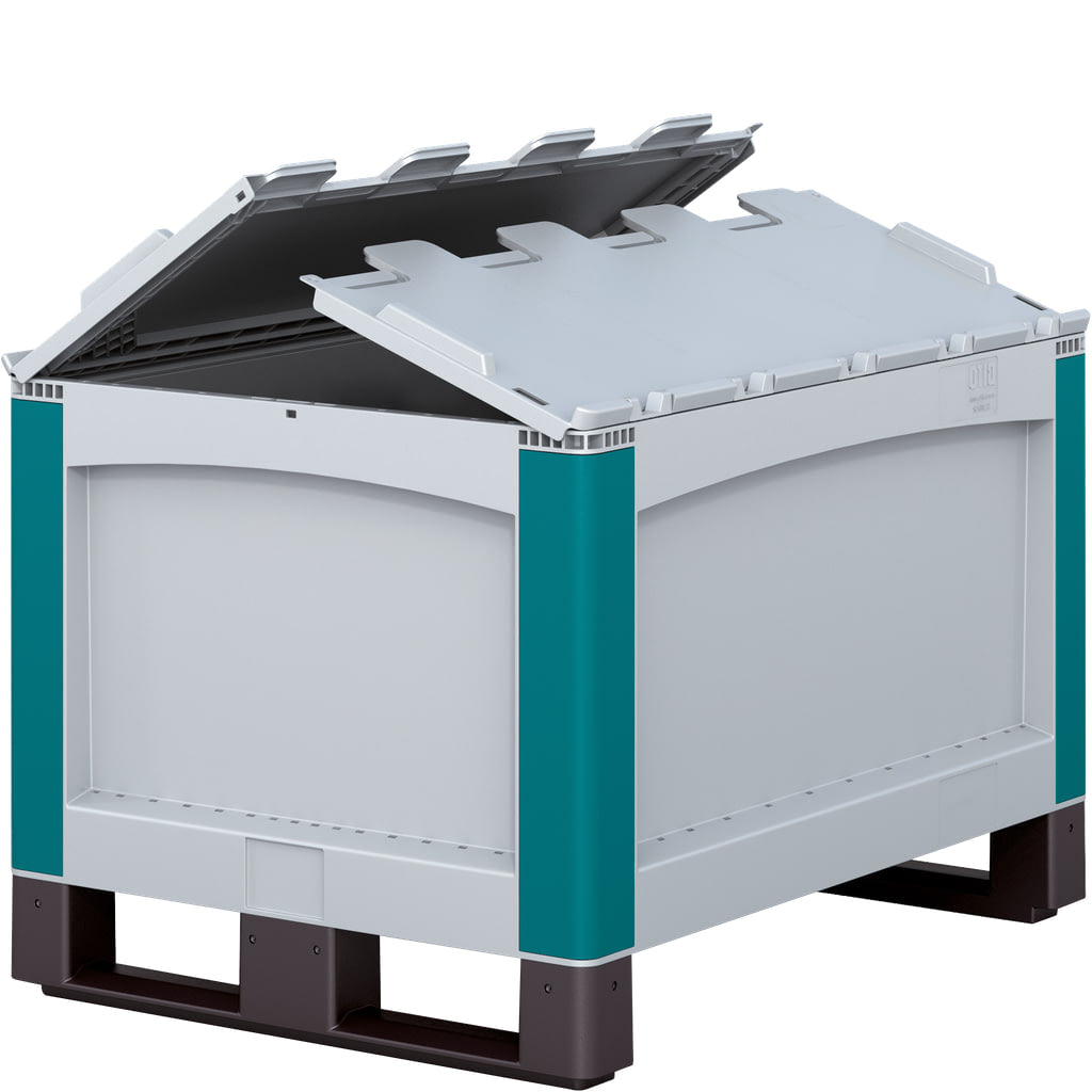 Half Euro Pallet Box with Hinged Lid 145ltr (800x600x541mm) - 223ltr (800x600x741mm)