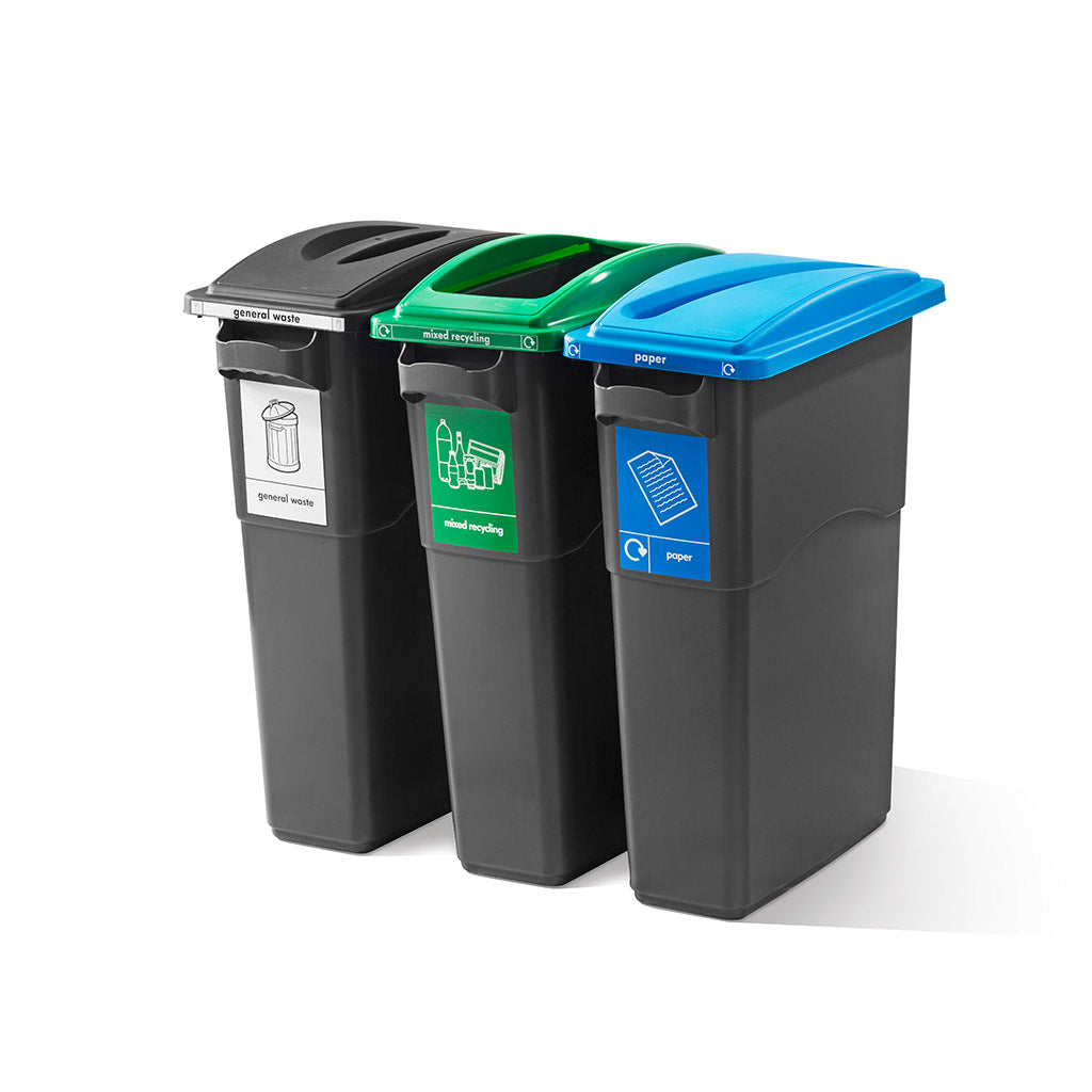 3 x 70L Maxi Bin plus lids - EcoSort Recycling Bin System