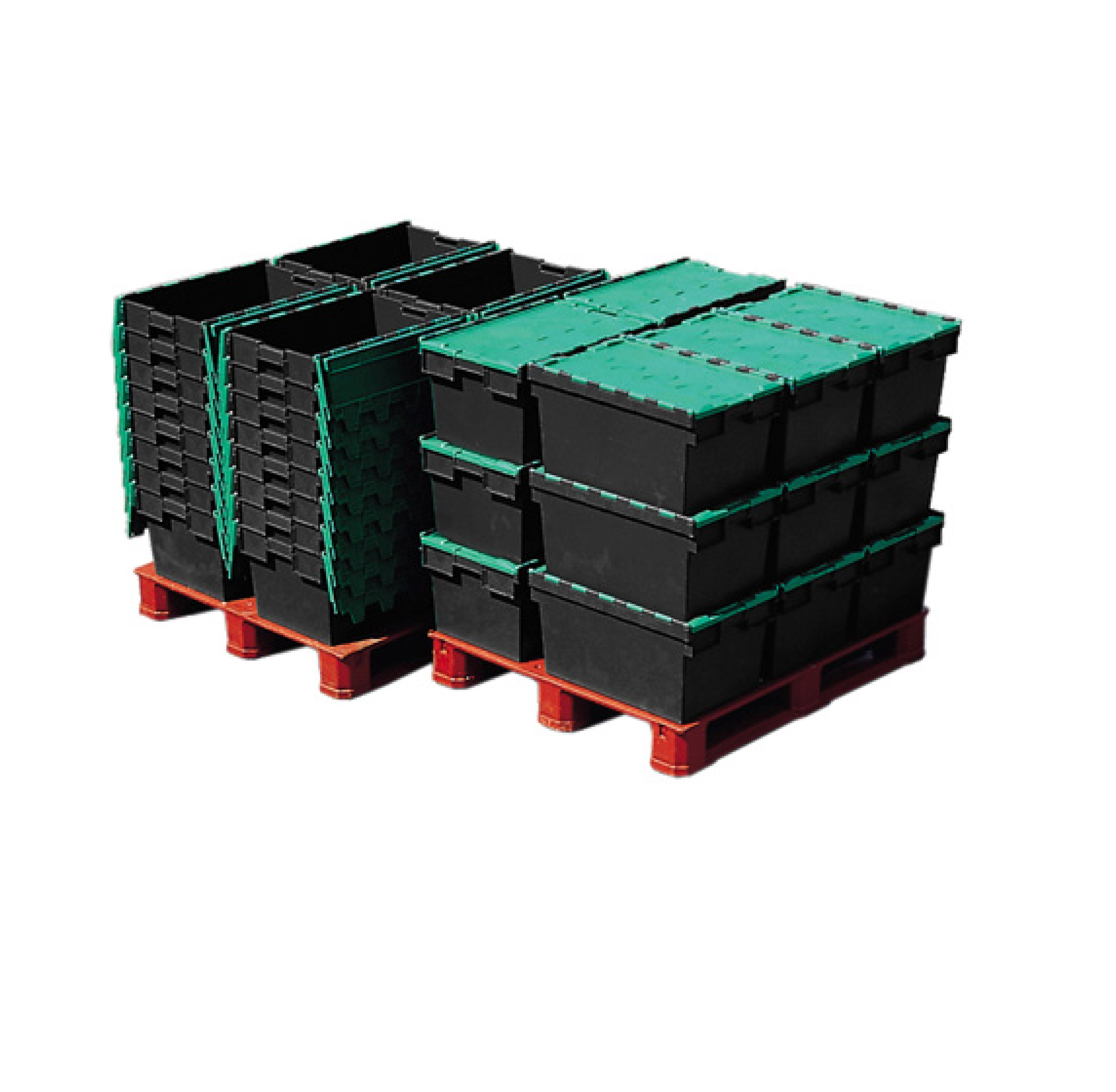 *Pallet of 80 with Totebox Dolly & Seals* 54L Attached Lid Container Original Totebox  (600x400x320mm)