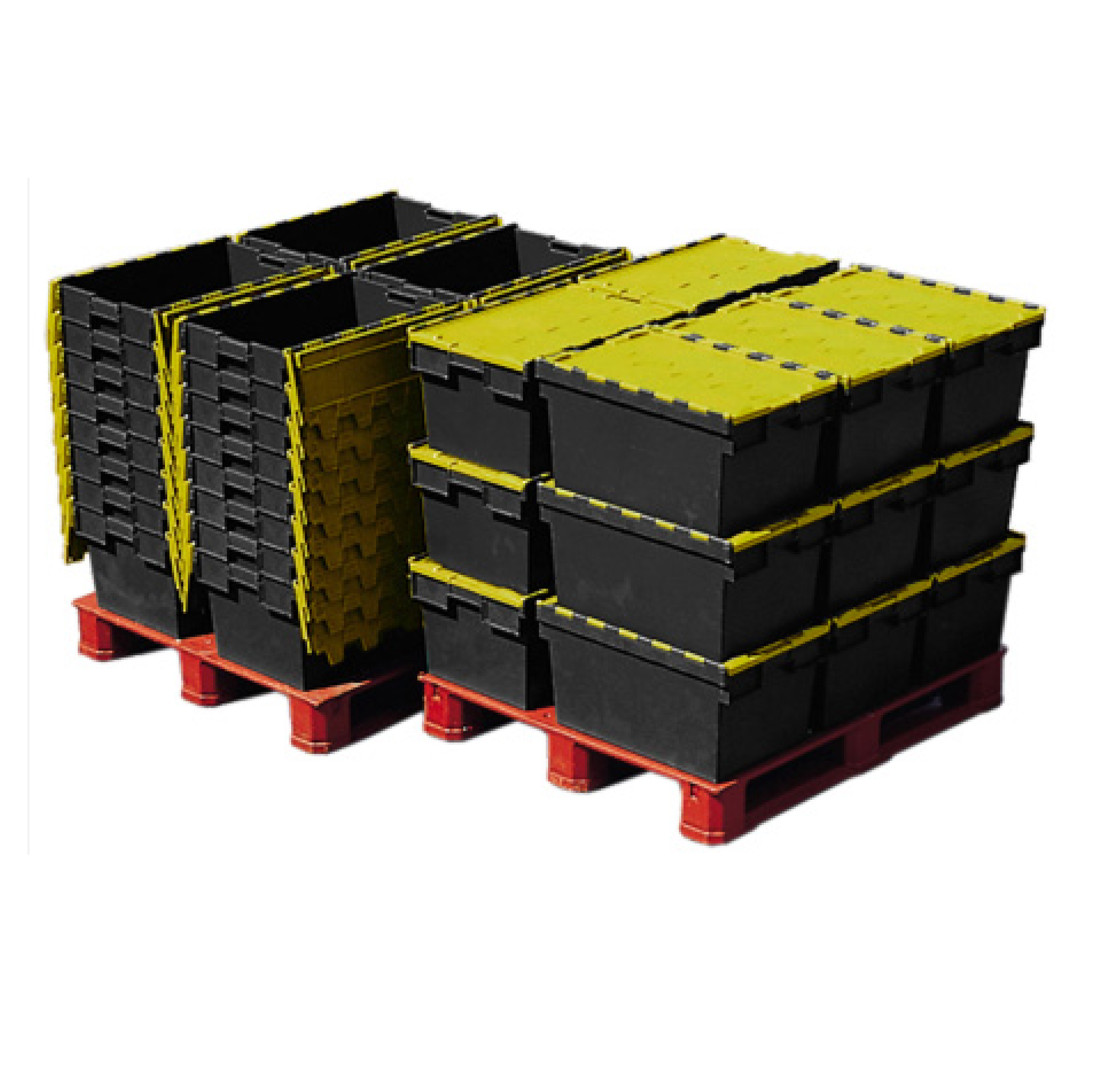 *PALLET OF 80 WITH DOLLY & SEALS*  64L Attached Lid Container Original Totebox (600x400x365mm)