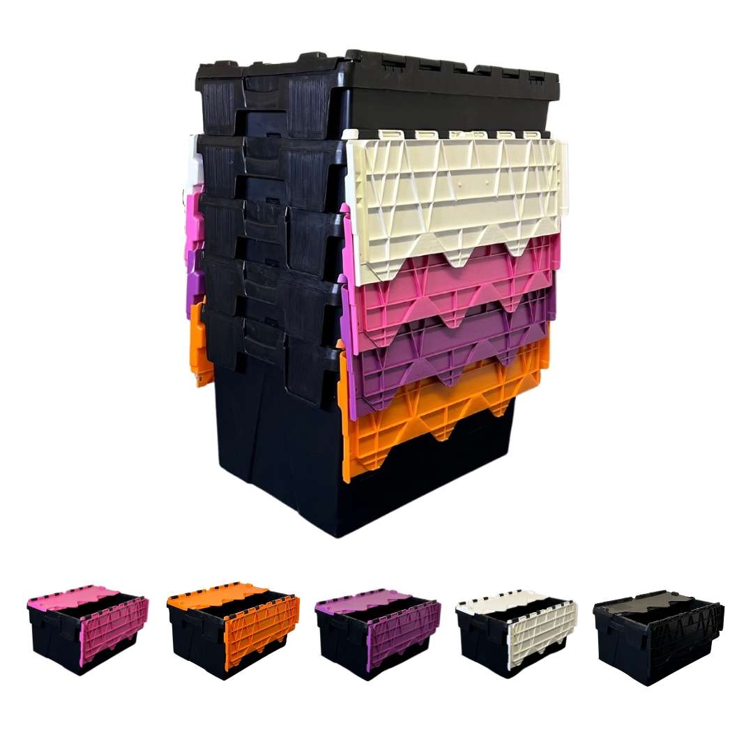 *Bundle of 5* 56L Attached Lid Container Original Totebox - (600x400x3