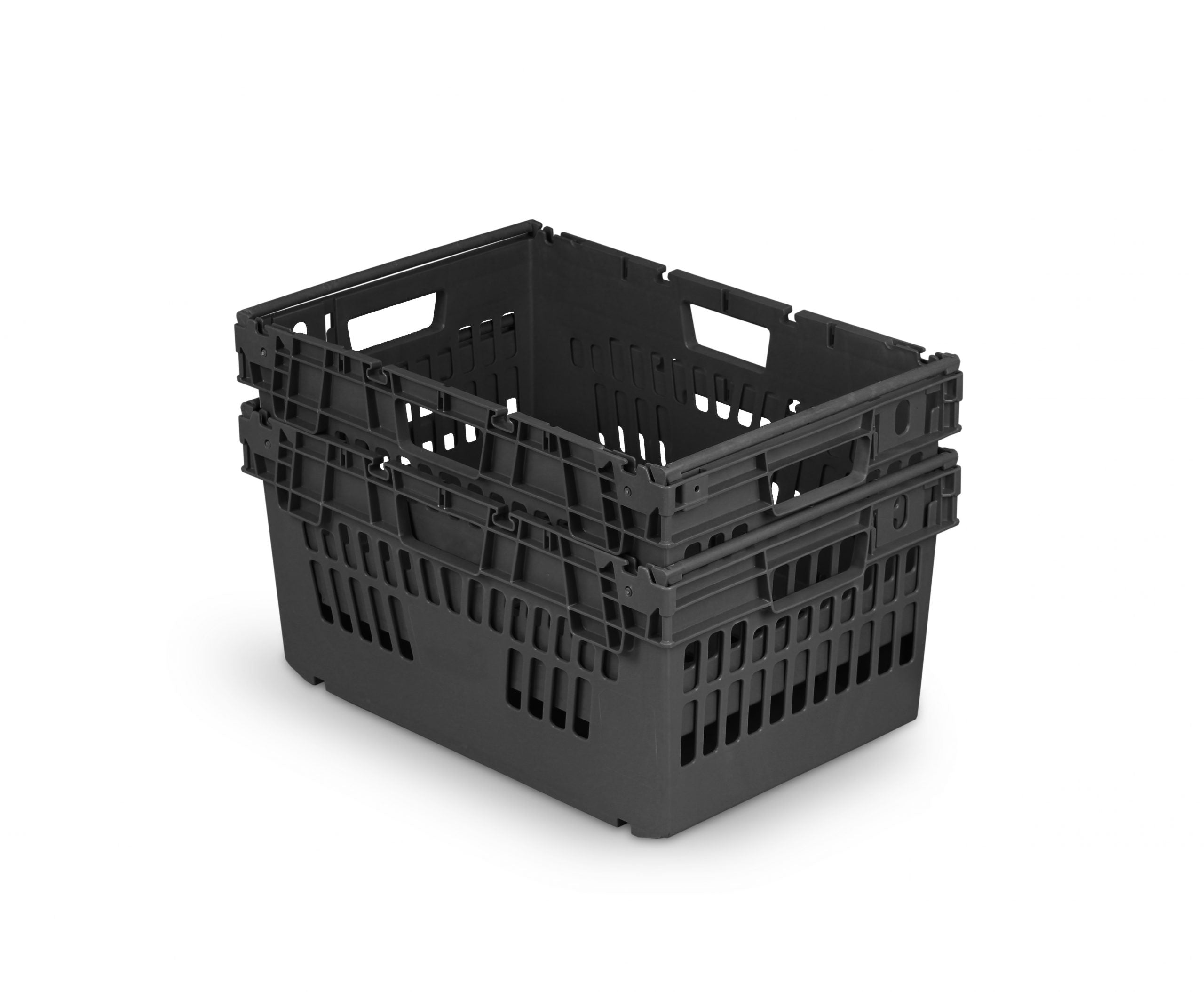 54L Stacking & Nesting Crate Ventilated Sides & Solid Base (600x400x300mm)